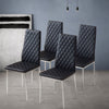 Set of 2/4/6 Dining Chairs Padded Seat High back Metal Legs Home Furniture Black
