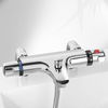 UK Modern Thermostatic Bath Shower Mixer Taps Deck Mounted Chrome Valve Bar Tap