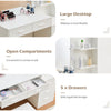 White Dressing VanityTable LED Mirror Makeup Desk with 5 Drawers 2Shelves