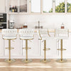 Set of 2 Bar Stools 360° Swivel Counter Height Upholstered Velvet Adjustable