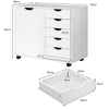 5-Drawer Modern Storage Cabinet Printer Stand Mobile Side Lateral Filing Cabinet