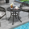Outdoor Small Coffee Table Patio Side Table Cast End Table w/Adjustable Footpads