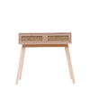 Rattan 2 Drawer Console Table Living Room Hallway Furniture Natural Colour