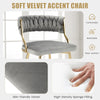 Modern Accent Dining Chairs Upholstered Velvet Dining Chair Set of 2 Grey