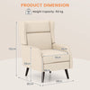 High Back Armchair Traditional Wingback Chair Single Sofa Accent Chair Beige