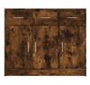 Sideboard 3 Door 3 Drawer Smoked Oak Cabinet Living Room Furniture Wooden Unit