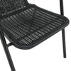 2 4 6 x Stackable Outdoor Chairs Poly Rattan Black Patio Garden Dining Seats UK