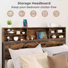King Size Bed Frame Heavy Duty Metal Platform Bed w/Charging Station