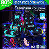 Gaming Office Chair Massage Racing 12 RGB LED Computer Work Seat
