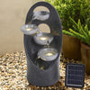 Large Solar Powered Slate Garden Water Feature Outdoor LED Fountain Waterfall