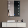 Bathroom Mirror with Shaver Socket Clock LED Illuminated Demister Wall Mounted