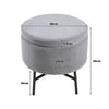 Round Velvet Makeup Seat Storage Ottoman Pouf Stool Dressing Table Vanity Chair