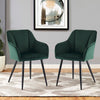 2 x Velvet Dining Chairs Upholstered Metal Legs Reception Accent Chairs Armchair