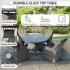 Luxury Garden 4 Seater 115cmx73cm = Round Dining Set - Outdoor Rattan Furniture