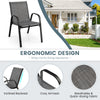 2X Outdoor Camping Patio Chairs Set Stackable Dining Chairs Ergonomic Armchairs