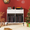 Record Player Stand Vinyl Storage Cabinet Drawers Shelves Charging Station USB C