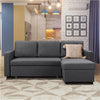 Sectional Sofa with Chaise L-Shaped Reversible Sofa Bed with Storage Dark Gray