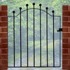 Metal Garden Single Gate Wrought Iron Entrance Door Ball Top Pedestrian Gate
