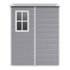 5 x 4 ft Pent Plastic Shed Garden Tools Storage Shed with Window and Door, Grey
