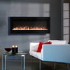 Electric Inset Fire 60in Insert / Wall Mount LED Fireplace Reccessed Media Flame