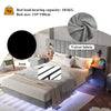 Double Plush Velvet Upholstered Bed Frame 4ft6 with Headboard & LED Lights Grey