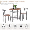 Kitchen Small Table and 2 Chairs Rustic Metal Compact Breakfast Dining Bar Set