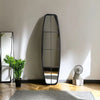 38x120CM WINDOW STYLE MIRROR LIVING ROOM DECOR HALLWAY GARDEN WALL GLASS (BLACK)