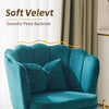 Tub Chair Accent Chair Curved Back Velvet Upholstered Armchair metal Legs Green