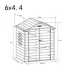 6x4.4 ft Large Garden Storage Shed Plastic Shed House Cabin With Window Lockable