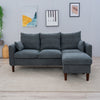 Modern L-Shaped Corner Sofa 2 3 Seater Armchair Couch With Footstool