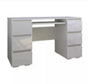 White High Gloss Dressing Table 6 Drawers Vanity Makeup/Computer Table Desk