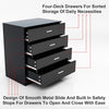 2 x Black Chest of Drawers |Modern Bedside Table Gloss Storage Bedroom Furniture