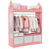 New Kids Wardrobe Clothes Hanging Drawer Toy Storage Shelf Cabinet Open Wardrobe
