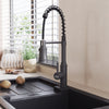Pull Out Kitchen Mixer Tap Dual Spray Swivel Spout Single Lever Brushed Brass