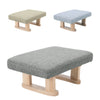 Small Padded Pouffe Foot Stool Wooden Legs Linen Fabric Footrest Seat Children