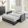 Grey Faux Suede Sofa Bed Pull Out Two Seater - Rhona