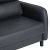 Black Ergonomics 2 Seater Sofa Modern High Back Fabric Couch Wood Legs 2 Pockets