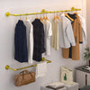 Adjustable Industrial Pipe Clothes Rail Wall Hanging Garment Bar Rack
