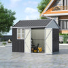 Heavy Duty 10x 8FT Metal Shed Steel Apex Roof Garden Storage Tool Bike Organizer