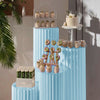 Folding Round Paper Cake Flowers Display Stand Plinth Cylinder Pedestal Wedding