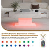 Coffee Table with RGB LED Lights Rectangular Cocktail Table For Living Room New