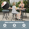 Folding Stool Set of 2 Foldable Chair Steel Frame Portable Collapsible Stool