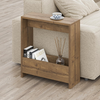 Narrow Dark Oak Sofa Side Table with Storage Shelf – Space-Saving Console Table