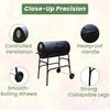 Large Oil Drum Charcoal BBQ Grill Barbecue Smoker Rack Portable Wheels Stand