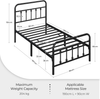 3Ft Single Bed Frame Vintage Iron Platform Bed with High Headboard and Footboard