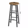 2 x Bar Stools Retro Breakfast Kitchen Bar High Chairs MDF Seat Metal Legs