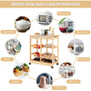 Mobile Serving Cart Rolling Wooden Kitchen Island Cart Tile Counter Top Natural