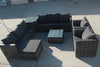 RATTAN GARDEN FURNITURE 9 SEATER SET CHAIRS SOFA TABLE OUTDOOR PATIO WICKER