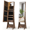 3-color LED Lighted Jewelry Organizer Armoire w/ Full-Length Mirror-White