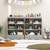Home Toy Storage Organizer Playroom Bookcase with 5 Cubes-Grey